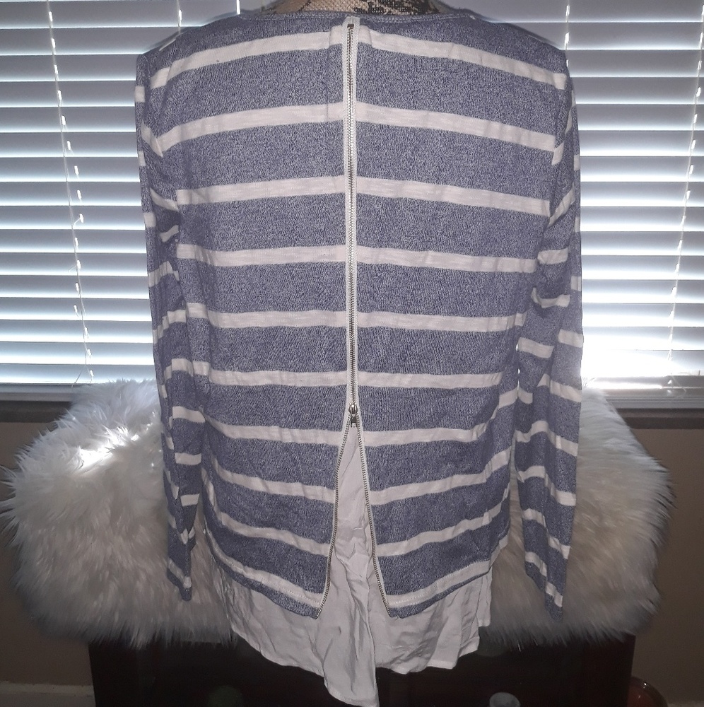 Nwot She + Sky blue and white top - Picture 2 of 3